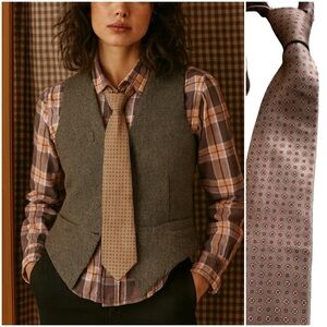 Vintage Men’s Wembley Tan Pattern Dot Tie